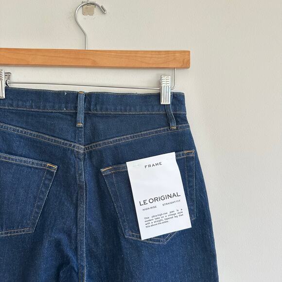 FRAME Le Original High-Rise Straight Fit Jeans in Vintage Rinse 4 NWT - Picture 7 of 11